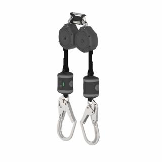 MSA V-SHOCK PFL, 6', Twin-Leg, 36CL Large Steel Snaphooks, Twin Link Triple Action Carabiner (Top), ANSI Z359.14